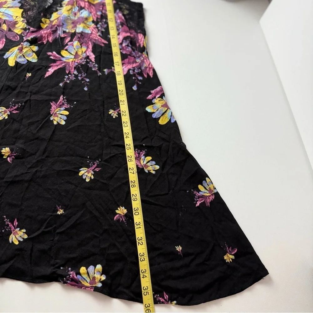 Free People‎ Intimately Floral Lace Mini Dress Black Multicolor Size M